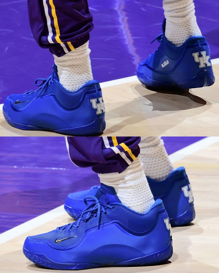 开云-又一双大学PE！詹姆斯今日上脚肯塔基大学LeBron 23 PE